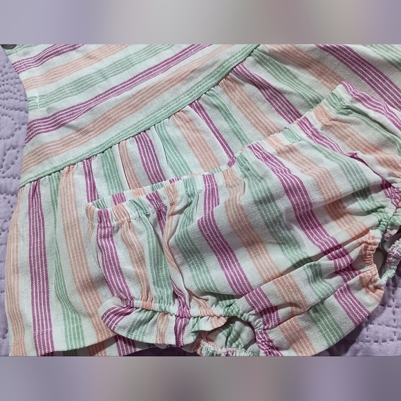 Carter's 2 Piece Striped Sleeveless Casual Dress 0-3 Months - Picture 5 of 5